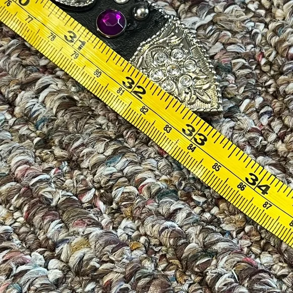 WB Atlas Western Rhinestone Studded Belt Y2K Cowgirl Glam Statement - Picture 9 of 9